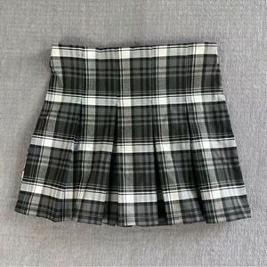 Shinestar Black Plaid Pleated Stretch Waist Skirt Women’s Size Medium